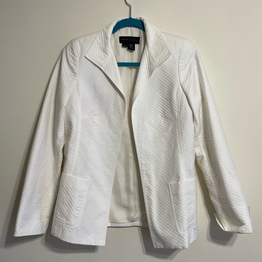 White Cotton & Silk Nina Mclemore Jacket Blazer